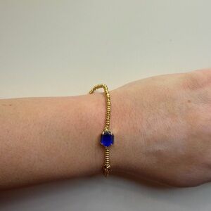 Kendra Scott Grayson Stretch Bracelet in Gold Cobalt Blue Illusion